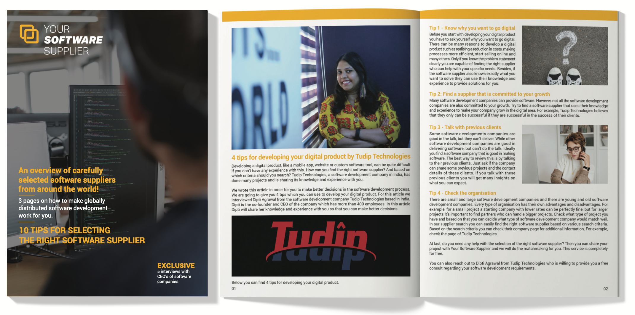Cover pages of Your Software Supplier magazine.